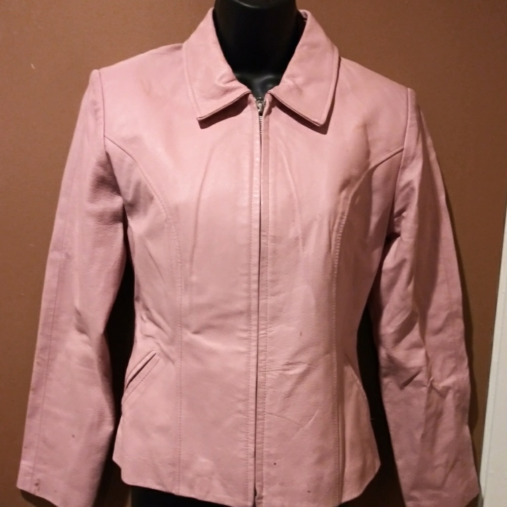 Italian Fashion Pink Barbie Leather Jacket Small